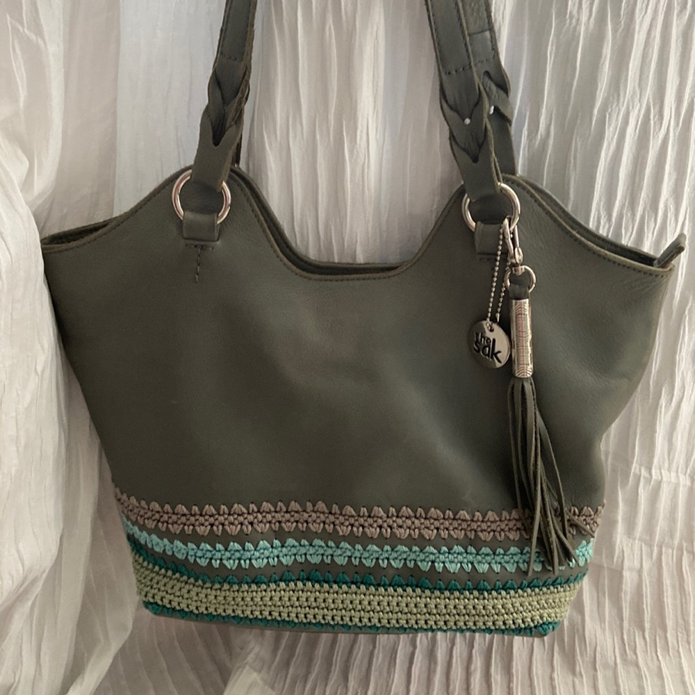 The Sak Gray Leather with Crochet at Bottom